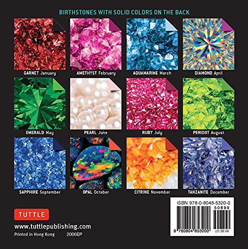 Origami Paper 200 sheets Birthstones 6" (15 cm): Photographic Designs of Gemstones: Double Sided Origami Sheets Printed with 12 Different Designs (Instructions for 6 Projects Included)