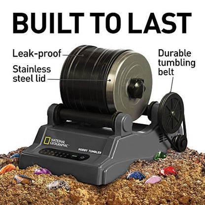 National Geographic Hobby Rock Tumbler Bundle for Kids and Adults - style: Hobby Kit with 2 lbs. Rocks