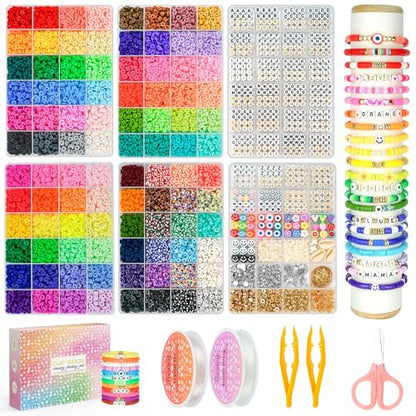 Friendship Bracelet Making Kit 96 Colors, 900pcs Letter Beads, 100pcs Number Bead, Gold Silver Spacer Charms for Concert Bracelets Jewelry Craft - color: Friendship Style