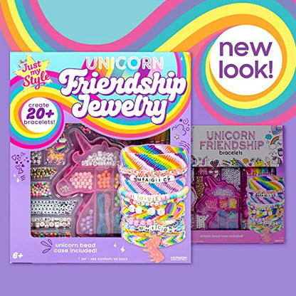 Horizon Group USA Unicorn Friendship Bracelets Create 20+ Bracelets, Kit Includes 1300+ Beads ABC, Metallic Beads Unicorn Storage Case & More - style: Unicorn