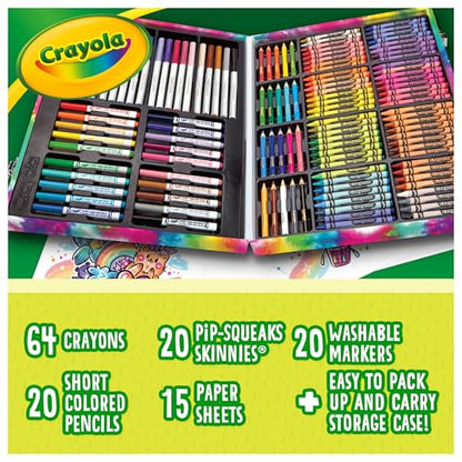 Crayola Inspiration Art Case Coloring Set - Tie-Dye (140ct), Art Supplies Set For Kids, Travel Drawing Kit, Gift for Girls & Boys, Ages 5+ [Amazon Exclusive]