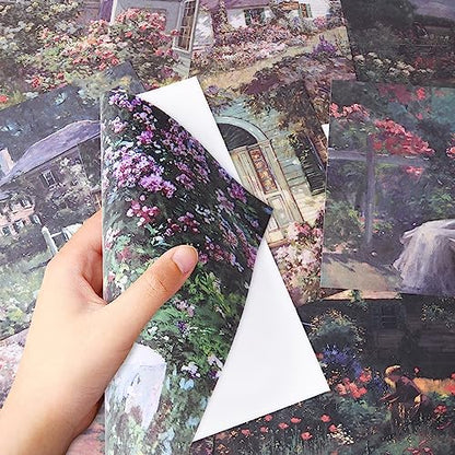 6x6" Cardstock Single Sided Scrapbooking,Craft Decorative Scrap Book Paper - color: 24sheets-courtyard