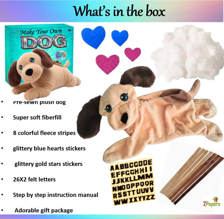 Create Your Own Best Friend: DIY No-Sew Plush Dog Craft Kit for Kids - style: DOG
