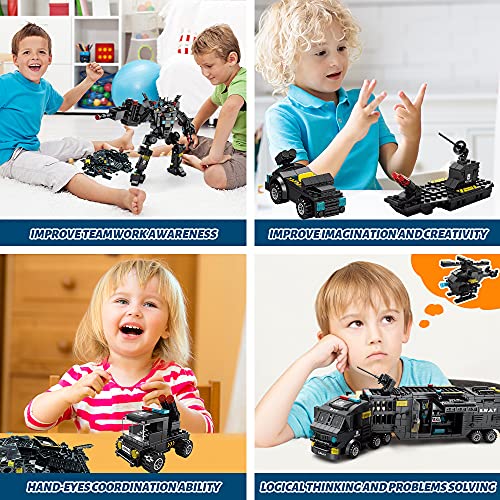iloveee 51 in 1 Robot STEM Building Blocks Toys for Boys Age 8-12, Educational Learning Building Bricks Truck Kit, Gifts for 6 7 8 9 10 11 13 Years Old Kids, Engineering Erector Set 700PCS…