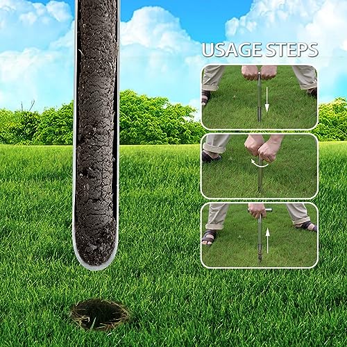 HiHydro Soil Sampler Probe Stainless Steel Tubular T-Style Handle Soil Test Kits Satisfying The Sampling Depth of Agriculture Forest(C) - size: C