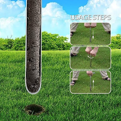 HiHydro Soil Sampler Probe Stainless Steel Tubular T-Style Handle Soil Test Kits Satisfying The Sampling Depth of Agriculture Forest(C) - size: C