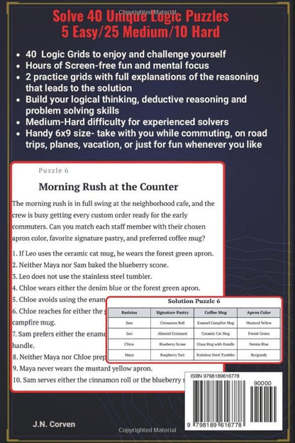 Logic Grid Puzzle Book: 40 Logic Puzzles for Adults • Easy to Hard Brain Teasers & Puzzle Challenges For Adults. Solve Puzzles Using Logic, Deductive ... Fun. Logic Puzzles With a Variety of Themes.