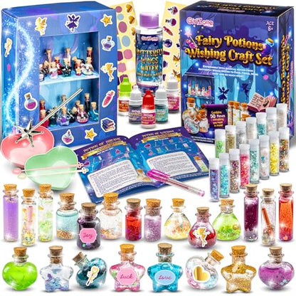 GirlZone Fairy Potions Wish Maker Set - 3 x 6.8 x 9.1 in, Multicolor, Box, Ages 7+ - Magical Play Set & Potion Craft Kit with Spell Kits for Kids