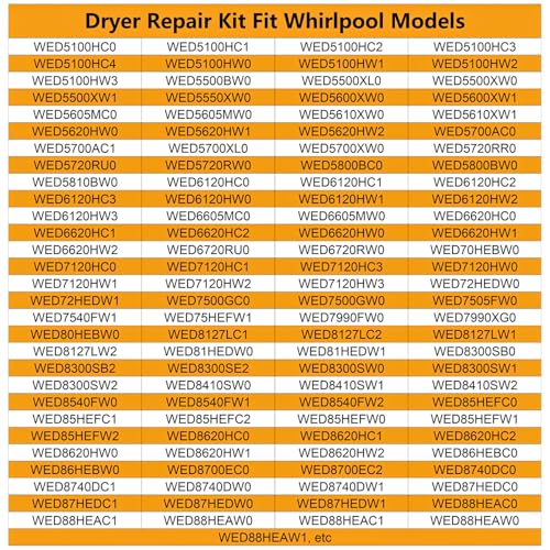 WED9150WW1 WED9150WW0 Dryer Repair Kit and Idler Pulley for Whirlpool