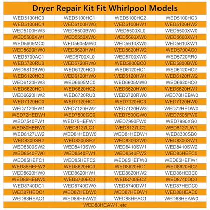 WED9150WW1 WED9150WW0 Dryer Repair Kit and Idler Pulley for Whirlpool