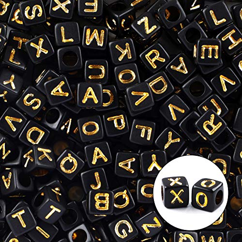 Augshy 1400pcs 5 Color Acrylic Alphabet Beads for DIY Bracelets Making - color: 5colors B