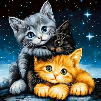 5D Starry Cat diamond art kits For adults,DIY Dimond Art Paintings Kits - color: YP075