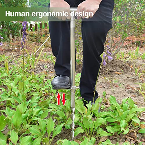 Soil Probe 36 Inch with 2 Bags, Twist Soil Sample Probe for Lawn House Plants, T-Handle Soil Sampler Probe Rod, Stainless Steel Soil Test Kits Tool for Soil Sampling - size: 36" #Twist