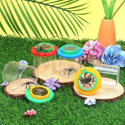 Coopay 8 Pieces Magnifying Insect Box Bug Viewer Critter Insect Cage Bug Magnifier Container Bug Catcher Cage Bug Jar Collecting Kit for Children, Kids Science Nature Exploration Tools - style: 8 Pack Set