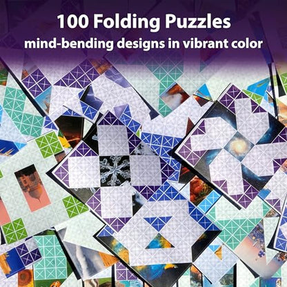 FOLDOLOGY - The Origami Puzzle Game! Brain Teasers for Tweens, Teens & Adults | Travel Game, STEM Toy | Fold the Paper, Complete the Picture | 100 Puzzles | Gift for Ages 10+ - size: 6x6 inches