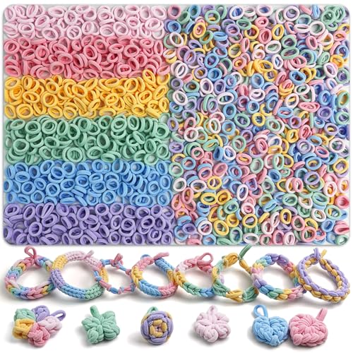 UCDRMA 1000PCS Soft Cloth Loom Bands Refill for Bracelet, Loop Bracelet Making Kit in Dreamy Creamy Colors Weaving Loom Refill Loops Pack, Elastic Band Bracelet Kit Can Make 40+ Friendship Bracelets - color: Dreamy Creamy Colors