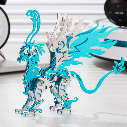 3D Metal Puzzle The Meow Meow Family Cat, Gu Diao Blue - color: Gu Diao Blue