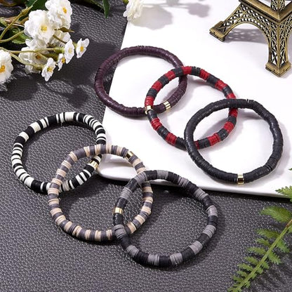 4000pcs Clay Beads - Gray, 6mm Heishi Bead Polymer Flat Round Disc Bulk Beads for Jewelry Making,DIY Friendship Bracelet and Necklace Craft - color: Gray