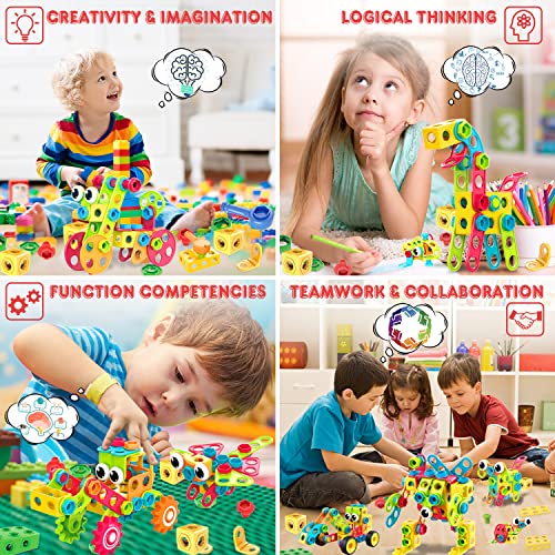 NXONE 195 PCS STEM Toys, Building Sets for Kids 3+ - size: 195 piece
