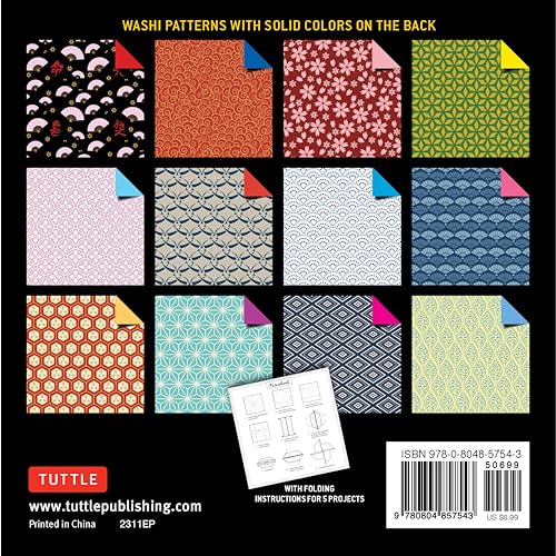 Origami Paper 100 sheets Washi Patterns 6" (15 cm): Double-Sided Origami Sheets Printed with 12 Different Patterns (Instructions for Projects Included)