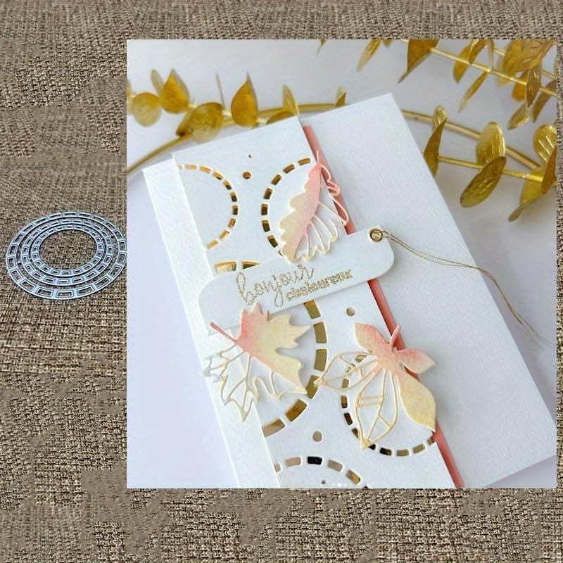 Lapoo Geometric Cutting Die for Scrapbooking - Durable, Cut Stencils for DIY Scrapbook Photo Album Decorative Paper Card, Card Making Supplies (Three Hollowed-Out Rings 2.8 x 2.8 in) - style: Three Hollowed-Out Rings 2.8 x 2.8 in