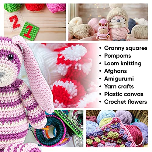 CRAFTISS 30 of 20g/0.7Oz Acrylic Yarn Mini Skeins - 1300 Yards of Soft Yarn for Crocheting and Knitting Craft Project, Assorted Starter Crochet Bulk Kit for Adults and Kids - Mothers Day Gift