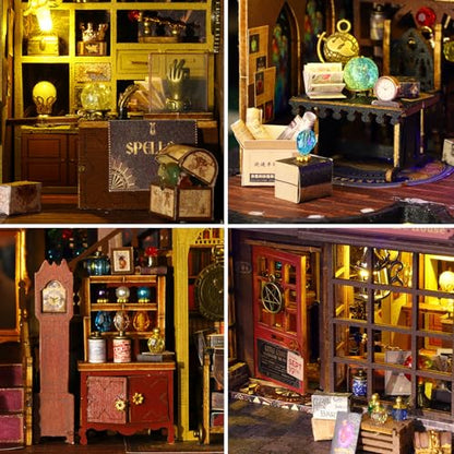 Spilay DIY Miniature House Kit for Adults, Miniature Dollhouse Kit - color: Magic Treasure House