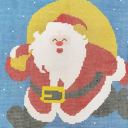 Howie's Needlepoint Needlepoint Kits for Adults, Christmas Pillow Front Cross Stitch Kit with Embroidery Pattern on Canvas, Yarn, 2 Needles and Instruction, 16 x 16inch(Santa)