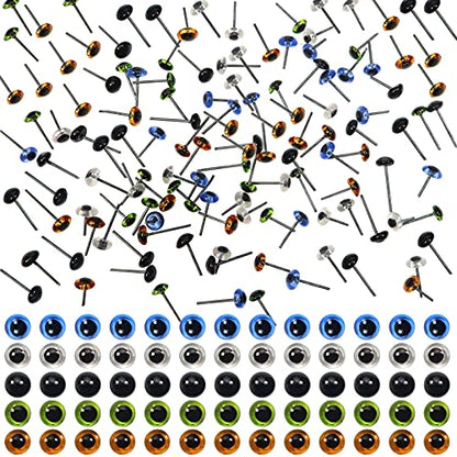 TOAOB 100pcs 5mm Glass Eyes Kits Mixed Colors for Crafts Needle Felting Decoys Sewing - size: 5mm