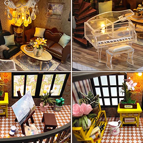 Spilay DIY Miniature House Kit for Adults, Miniature Dollhouse Kit - color: Dream Building Pavilion