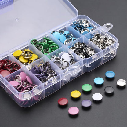 MIFOLEU 9.5mm Snap Button Kit, 100 Sets Snaps for Fabric with Tool (400PCS) - color: 100 Sets/Colorful/Solid-9.5mm