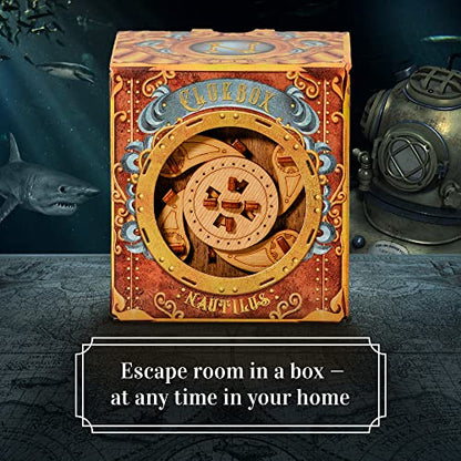 iDventure Cluebox Nautilus, Escape Room in a Wooden Puzzle Box for Adults - color: Nautilus