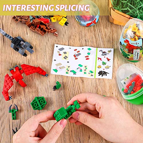 Mini Building Block Sets,12 Pack Dinosaur Toys Building Blocks, 6 in 1 STEM Toys Eggs Building Sets, Party Favors for Kids Goodie Bags Prizes Birthday - style: Dinosaur building block set