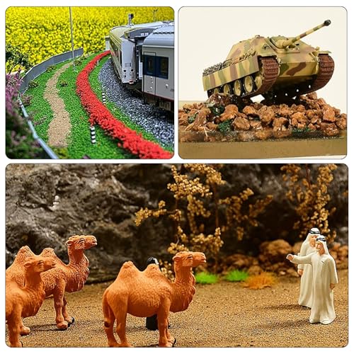 Miniature Rock Basing Kit Miniature Rock Landscape Rocks DIY Terrain Model Kit Basing Kit for Terrain Scenery Landscape Model Railroad Sand Table Material, Black - color: Black