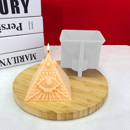 Candle Molds - Silicone Mold for Candles Making, DIY 3D Moulds for Soy Wax, Beeswax, Scented Candle, Valentine's Day Gifts (Pyramid) - color: Pyramid