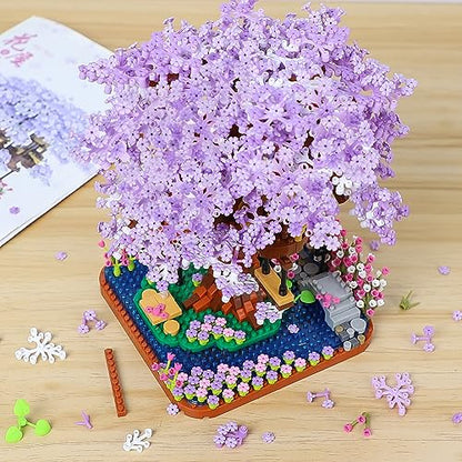 NEWABWN Cherry Blossom Bonsai Tree Mini Micro Building Set, Japanese Sakura Tree House Model Sets for Adults, Flowers House Mini Bricks Building Kit, Creative Gift Toys for Teens 14 (2200PCS) - style: C