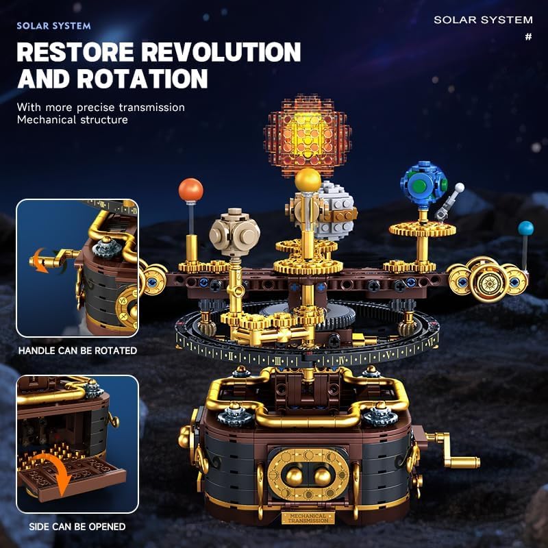 Rotating Solar System STEM Building Kit, Educational Astronomy Toy
