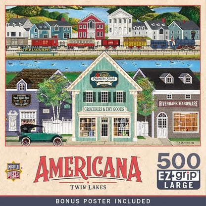 MasterPieces Twin Lakes Jigsaw Puzzle - 500 Piece EZ Grip, Adult Puzzle - for Adults - style: Twin Lakes