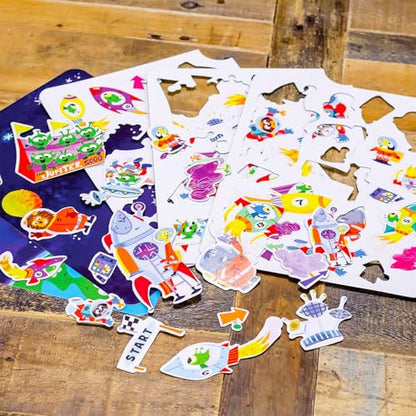 Highlights Activity Box Magnetic Play Set - Bundle with Magnetic Create A Scene Creation Board Tin Featuring Outer Space and More Plus Door Hanger