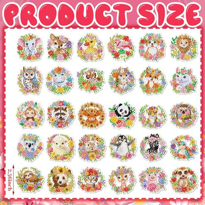 Xuhal 30 Pcs Animal Diamond Painting Magnets Diamond Art Kits for Adults - color: Wreath