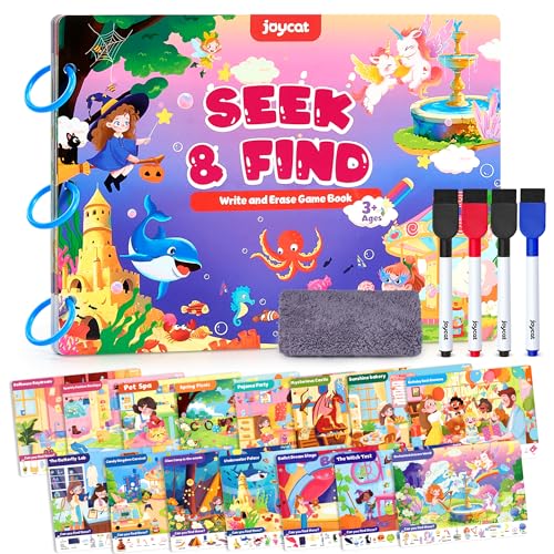 JoyCat Seek & Find Game Book, Educational Toys for Girls Ages 3-6 - style: 3. Seek & Find Girls