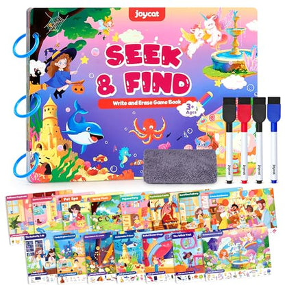 JoyCat Seek & Find Game Book, Educational Toys for Girls Ages 3-6 - style: 3. Seek & Find Girls