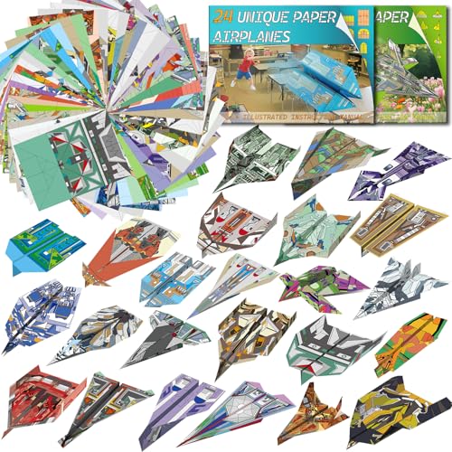 Elfew Paper Airplane Kit for Kids Ages 6-8 8-12, Kids Craft Activity Kit