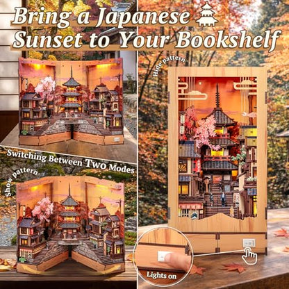 Fsolis Japanese Book Nook Kit Miniature House, Twilight Sakura Path - color: Twilight Sakura Path