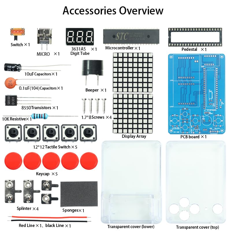Gikfun STEM DIY Retro Game Console Soldering Kit, Learn Electronics Circuit Building with 4 Arcade Games, Educational Science Project for Adult & School Training EK1999