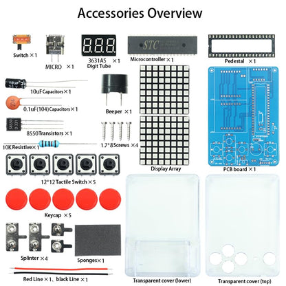 Gikfun STEM DIY Retro Game Console Soldering Kit, Learn Electronics Circuit Building with 4 Arcade Games, Educational Science Project for Adult & School Training EK1999