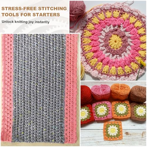 MECCANIXITY 3pcs Weaving Loom, 5.1" 7.9" 11" Round Gear Shape Weaving Loom Kit for DIY Crafting, Hanging Decor, Woven Tapestry Knitted Crafts Making