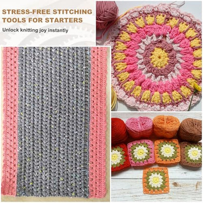 MECCANIXITY 3pcs Weaving Loom, 5.1" 7.9" 11" Round Gear Shape Weaving Loom Kit for DIY Crafting, Hanging Decor, Woven Tapestry Knitted Crafts Making