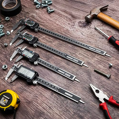 NEIKO 01407A Electronic Digital Caliper Measuring Tool, 0-6 Inches Stainless Steel Construction with Large LCD Screen Quick Change Button for Inch Fraction Millimeter Conversions, Digital Caliper - size: 6 Inch, style: Stainless Steel