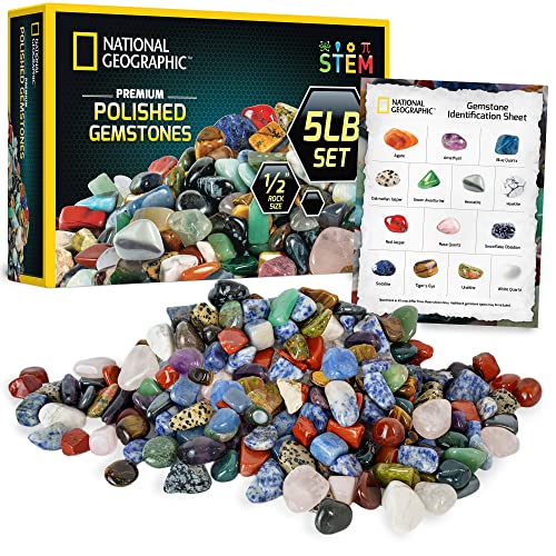 National Geographic Polished Stones and Crystals 5 Lb. Bulk Collection - style: 5 lb, 1/2-Inch Stones